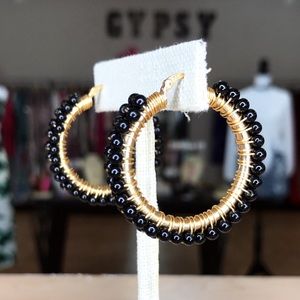 Black pearl hoops